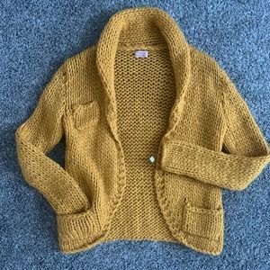 Chunky Knit Mustard Cardigan